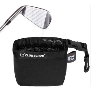 Club Scrub NWT Golf Club Ball Cleaning Bag Clip Pouch Black Neoprene Waterproof